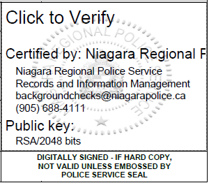 Police Record Check Certificate Digital Signature